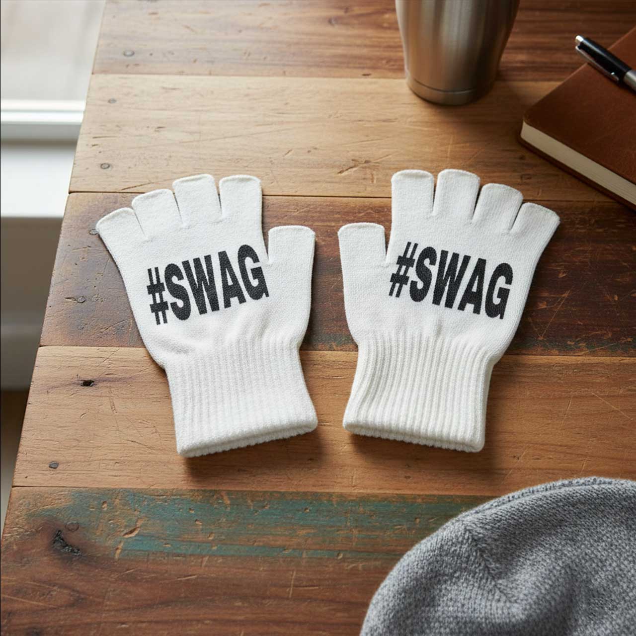 Fingerless Glove Knit - Guanti unisex senza dita, guanti caldi