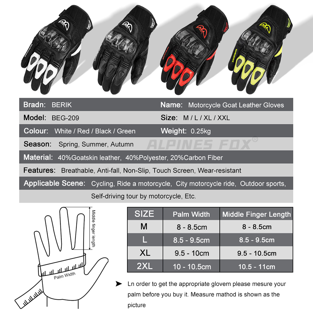 Guanti BERIK in Pelle di Capra - Cycling Glove Padded recensione e prezzo